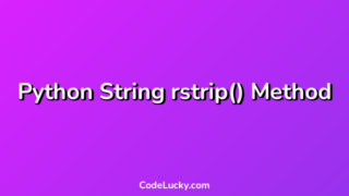 Python String rstrip() Method