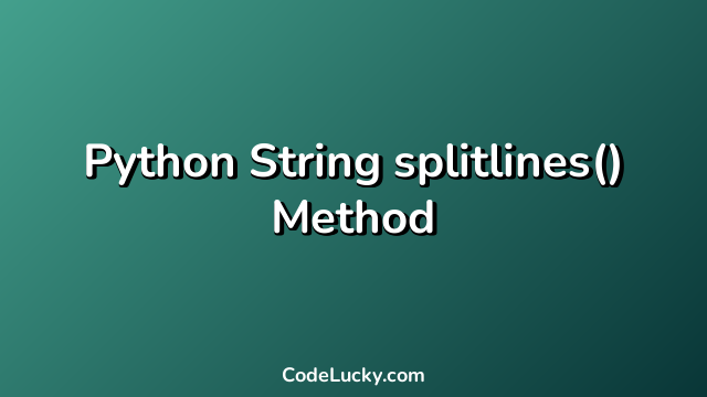 Python String splitlines() Method