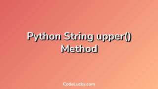 Python String upper() Method