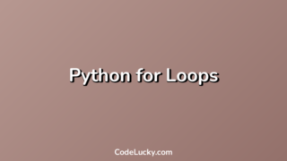 Python for Loops