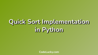 Quick Sort Implementation in Python