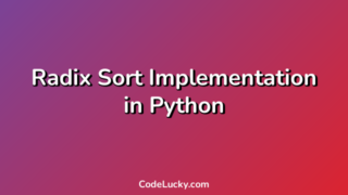 Radix Sort Implementation in Python