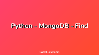 Python - MongoDB - Find