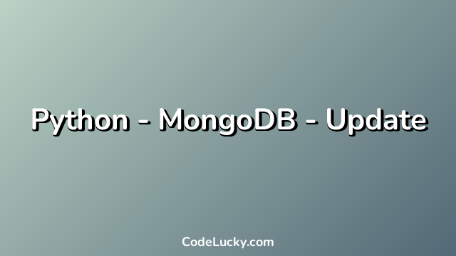 Python - MongoDB - Update
