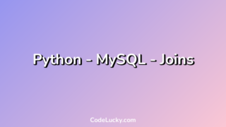 Python - MySQL - Joins