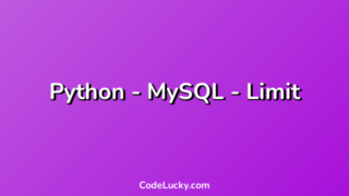 Python - MySQL - Limit