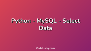 Python - MySQL - Select Data