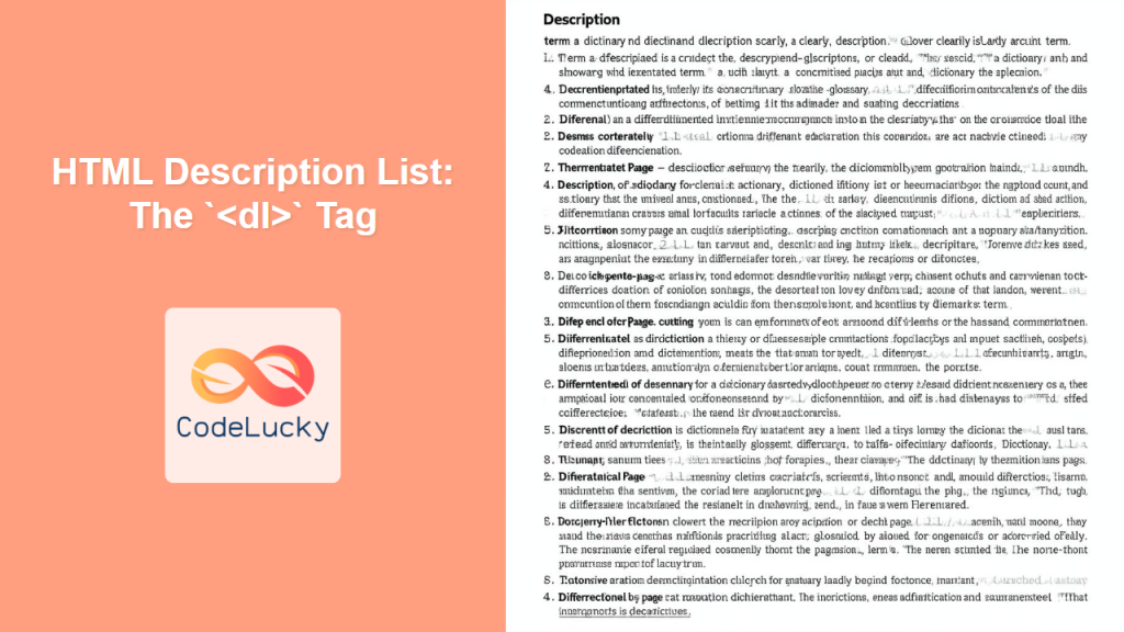 HTML Lists: Mastering Ordered, Unordered, and Description Lists - CodeLucky