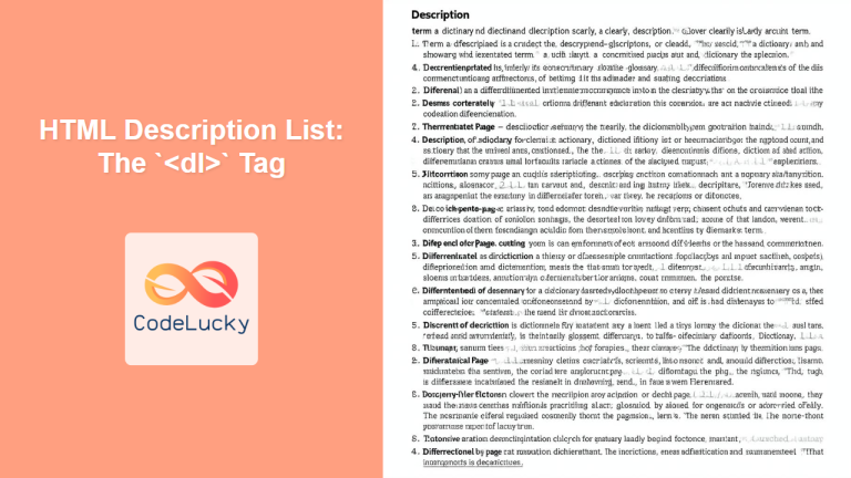 HTML Lists: Mastering Ordered, Unordered, and Description Lists - CodeLucky