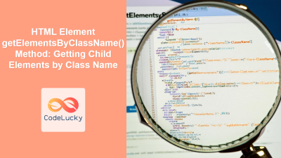 HTML Document getElementsByName() Method: Getting Elements by Name ...