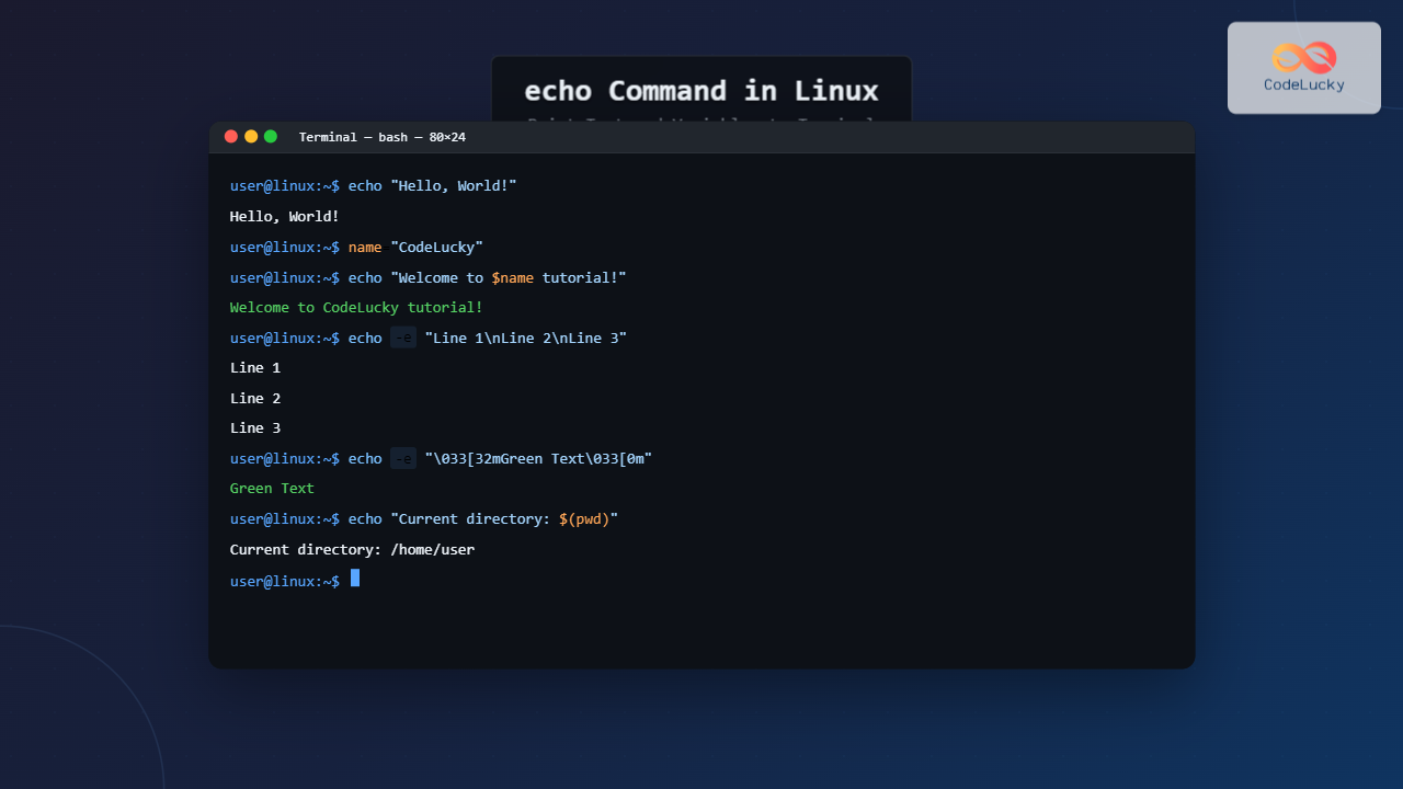 echo Command in Linux: Complete Guide to Print Text and Variables in ...