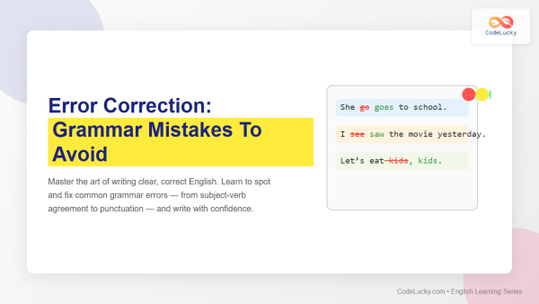 Error Correction: Common Beginner Mistakes Explained with Clear ...
